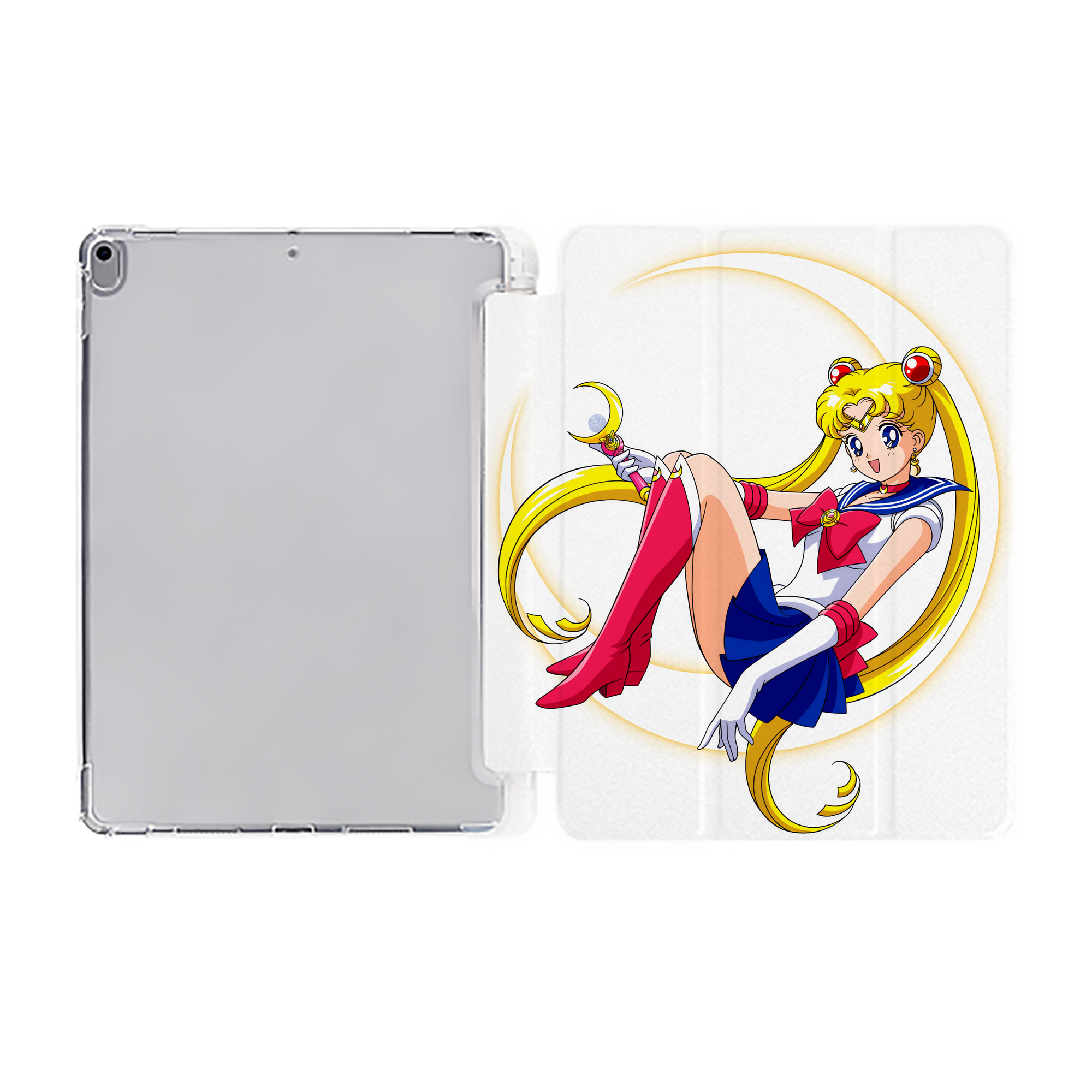 （画像用） 美少女戦士セーラームーン 月野 うさぎ つきの うさぎ Sailor Moon Tsukino Usagi IPad ケース ペン収納付き 三つ折りスタンド PUレザー×シリコン 対応機種9.5/10.5/10.9インチ